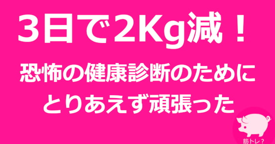 3日で2Kg減！健康診断のためにとりあえず頑張った